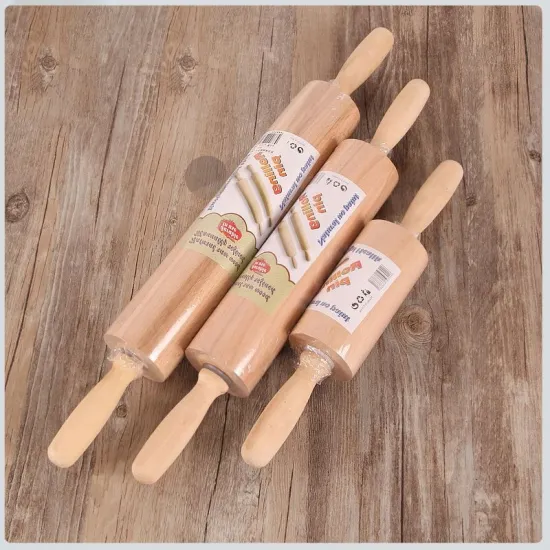 Safe Eco-Friendly Kitchen Baking Non-Stick Handle Wood Rolling Pins