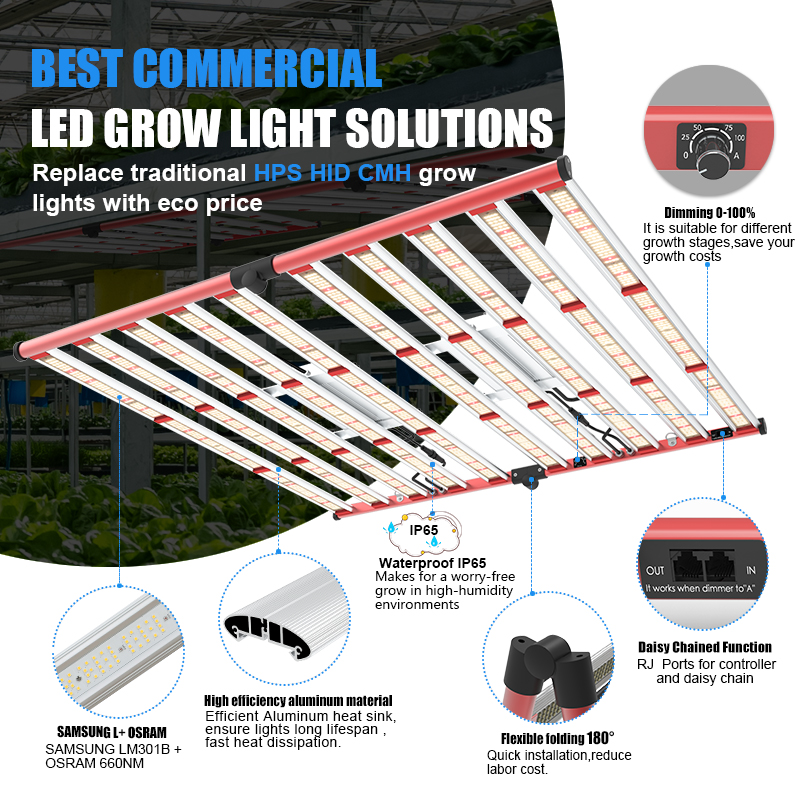 Aglex Full Spectrum 1000w Led เชิงพาณิชย์ Led Grow Lights Bar Growing ...