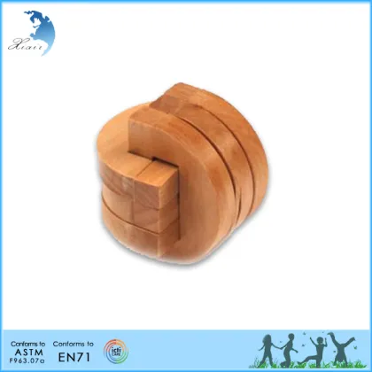 IQ Intelligent Puzzle Kongming Lock Brain Teaser Wooden 3D Football Puzzle