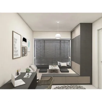 Japanese Tatami Bed with Contemporary Customized Storage for Multi-functional Rooms