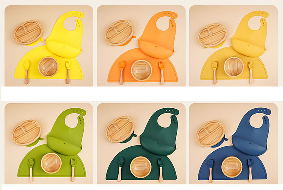 bamboo suction plate and spoon set MFZ-A003