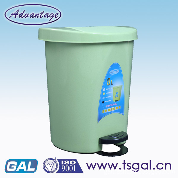 Plastic foot pedal waste bin