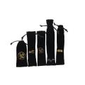 Black velvet pen pouch with printing wholesale