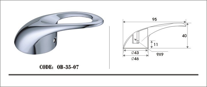 Chrome Zinc Faucet Mixer Lever Handle