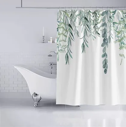 Wholesale 3D Peva Bathroom Curtains: White Fabric Curtains for Washrooms