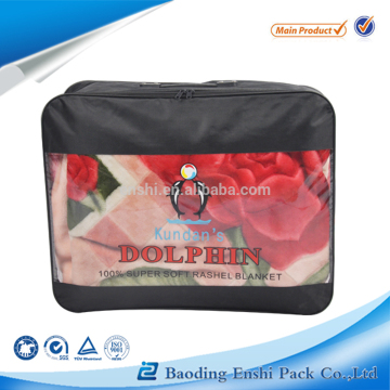 top grade customized transparent pvc blanket bag with zipper