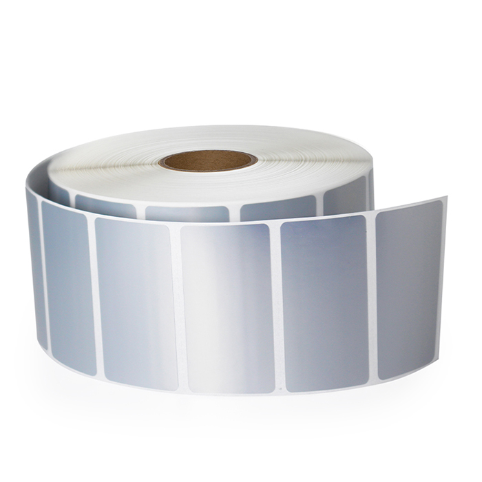 50x25mm Barcode Pag -print ng Matt Silver Pet Film Label