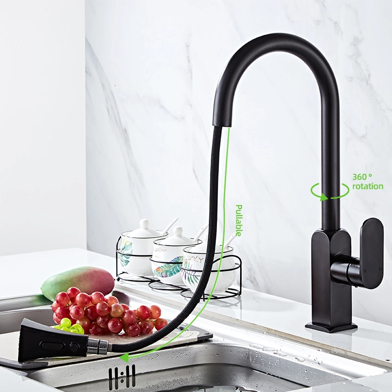 Free Pull-out Design Hot and Cold Water Faucet for Kitchen Faucet4