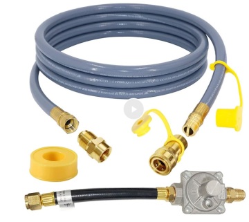 Replacement 10 Feet 1/2 Inch Natural Gas Hose and Regulator for Kitchen-Aid 710-0003 Gas Grill Conversion Kit