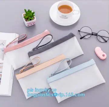 Translucent Zipper Lock TPU Pencil Bag / Pencil Case, vinyl TPU pencil case bag with zipper, Waterproof student pencil case Kore