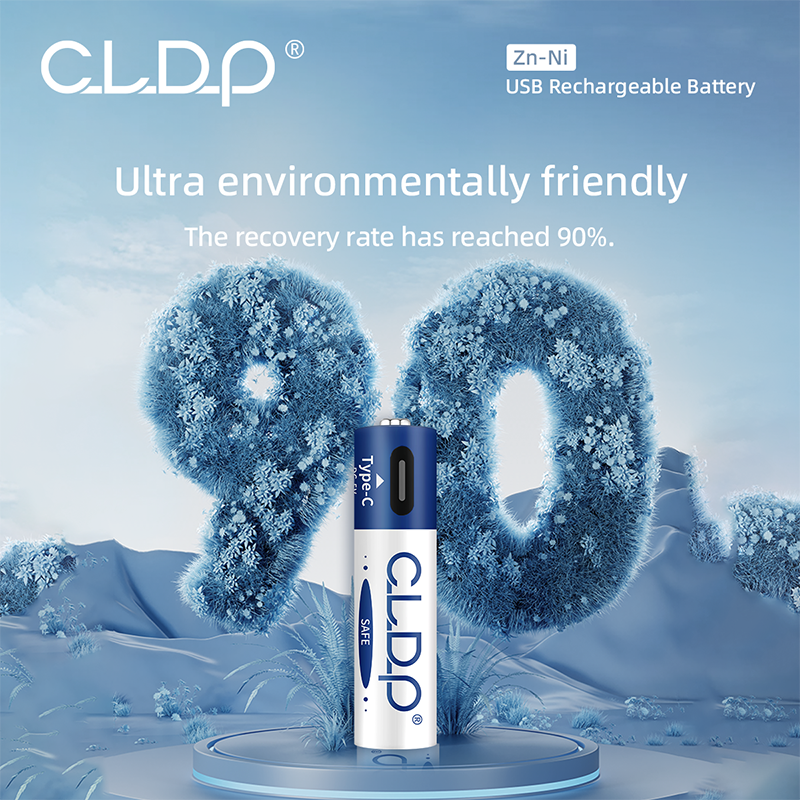 4pack CLDP 1.6V 500mWh Zn-Ni USB AAA rechargeable battery