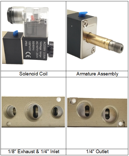 4V220-08 5 Way 2 Position Solenoid Air Valve