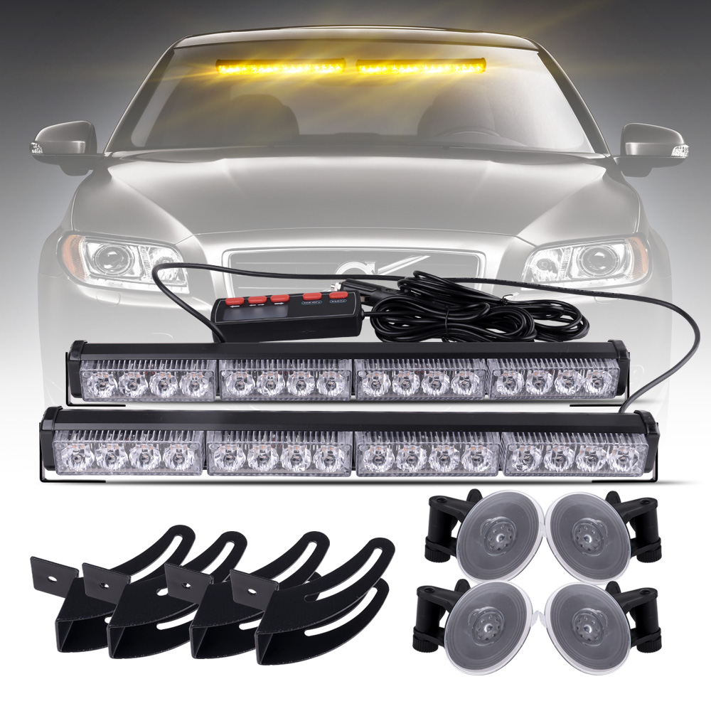 12v Led Windshield Safety Warning Lights - Led-315-4-2 Emergency Strobe ...