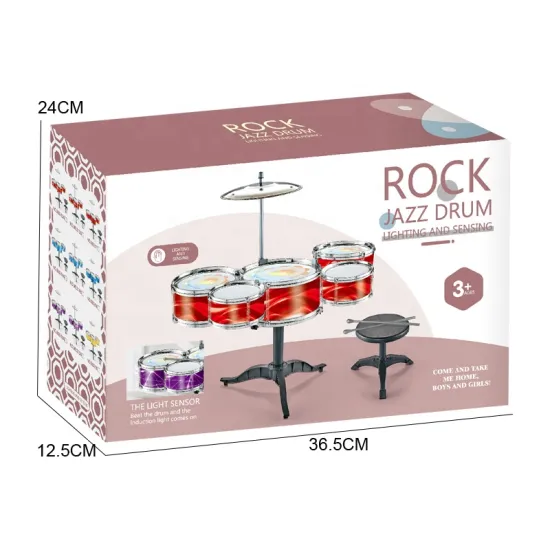Children's Electronic Rock Jazz Drum Set - 5PCS Toy Musical Instrument