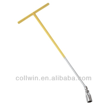 Long T-handle spark plug wrench