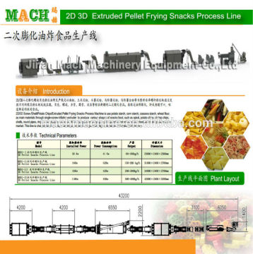 Industrial Extruded Potato Cassava Snack Food 3D Pellet Machine
