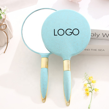 Customizable Girly Pink Handheld Cosmetic Mirror with Logo
