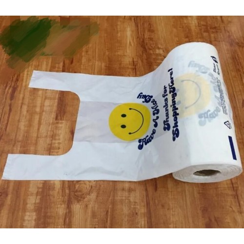 Transparent Plastic T-Shirt Shopping Vest Gusset Bags on Roll in High Quality