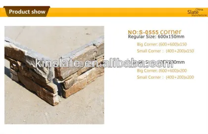 S-0555 cement backed natural golden quartzite culture stone