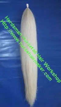 Snow white false horse tails supplied by Herdsman Tails