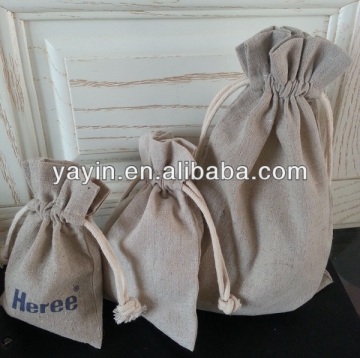Delicate linen storage bag with drawstring