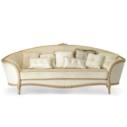 European-Style French Antique Luxury Curved Wooden Royal Furniture Sofa Set Golden