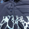 dark blue polo light blue printing polo