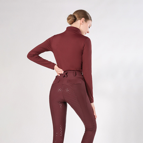 Wine Red women Long Sleeve Equestrian Clothing