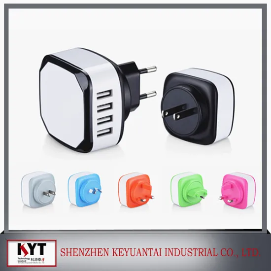 Universal US AU UK EU 4 plug 5V 4500mA 4 port usb travel chargers for android tablet and smartphone