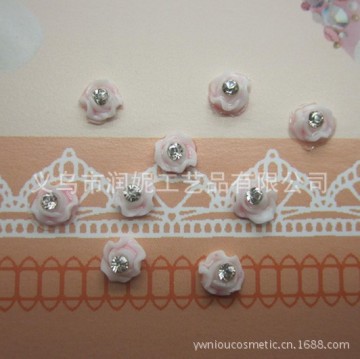 attach rhinestone 3D Nail Art Ceramic Flower