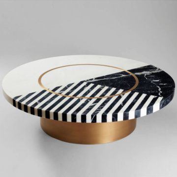 Mesa baixa da mesa de café de mármore estampada de zebra