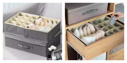 Stylish Fabric Bra & Underwear Organizing Box