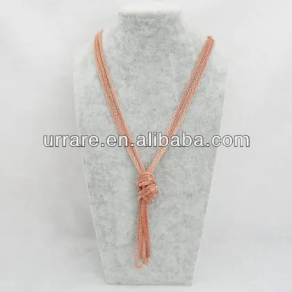 Free Sample Rose Gold Mesh Wire Jewellery Chain Necklace