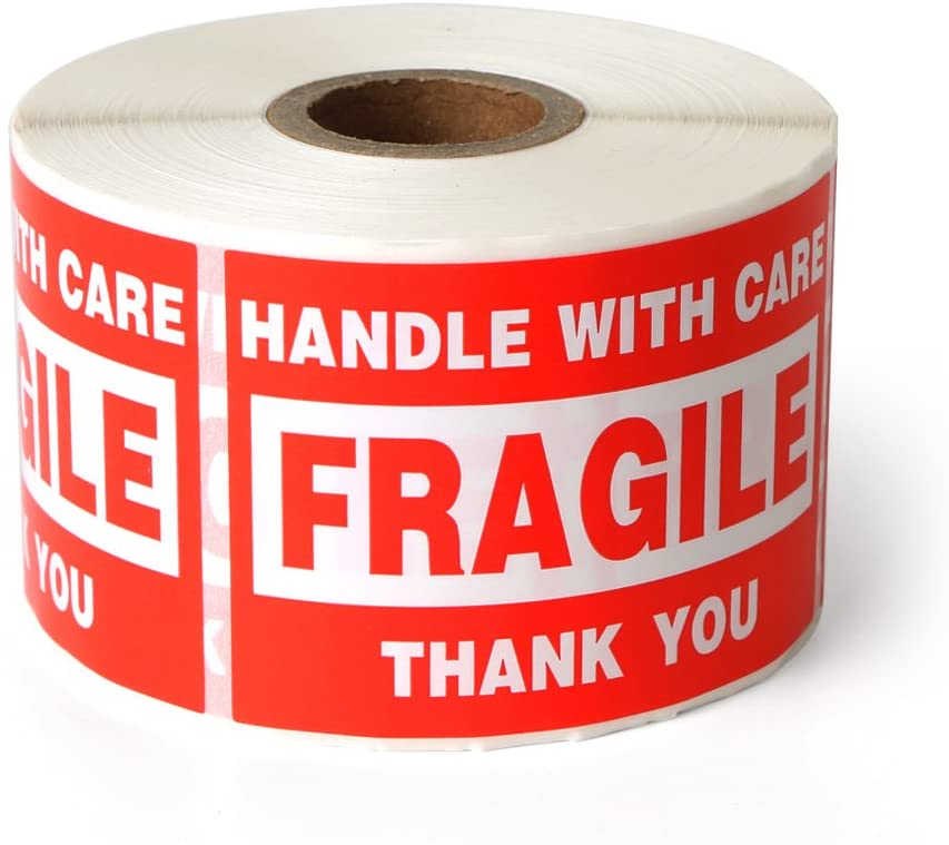 2"x3" Handle with Care Shipping Stickers