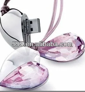 heart shape luxury crystal usb drive