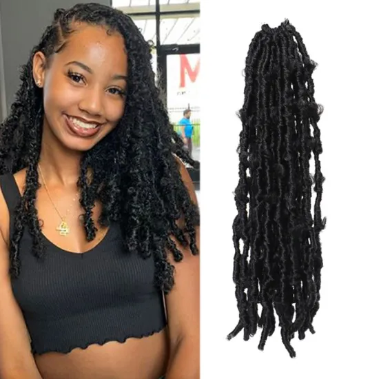 Wholesale Butterfly Faux Locs in Various Lengths: 12 Inch, 18 Inch, 24 Inch Crochet Braiding Hair