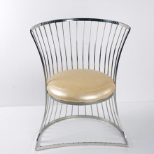 Sin silla de comedor moderna doblada con marco de acero inoxidable