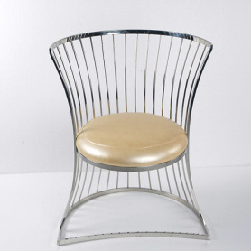 Brak złożonego krzesła jadalnego z ramą ze stali nierdzewnej