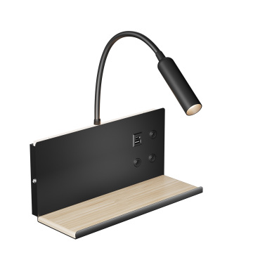 Đèn tường giường LED với bộ sạc không dây, cổng USB, góc đèn điều chỉnh mờ và điều chỉnh