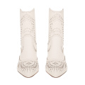 Women's Western Boot Mid-Calf Embroidered Riding Boots