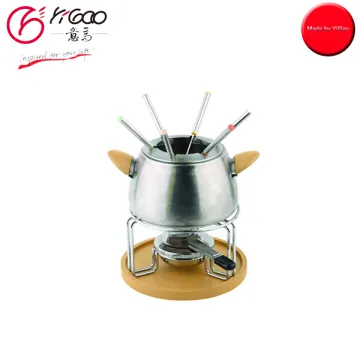 102258 MDF base chocolate fondue pot set