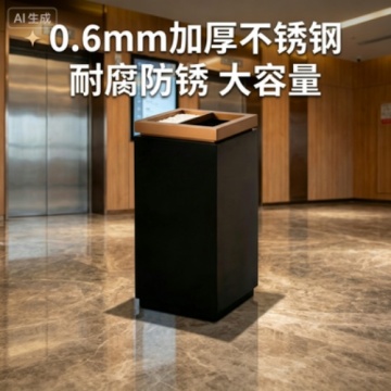 Customized Metal Trash Can Large Square Commercial Canister