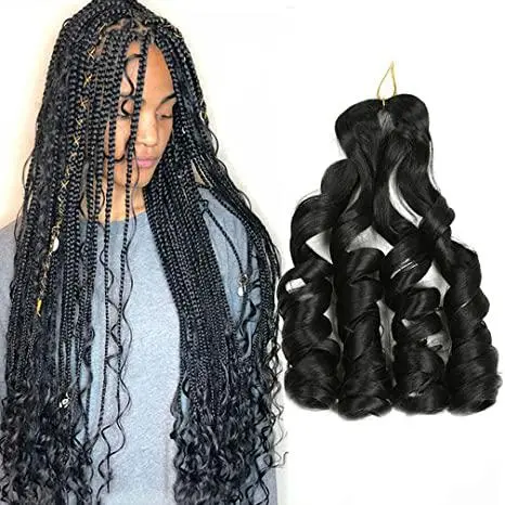 Julianna 150G 24Inch Kanekalon Spiral French Curl Wave Yaki Bulk For Braiding Hair With Curly Ends Synthetic Braids Loose Wave