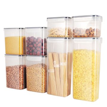 8 Pack BPA-Free PP Plastic Airtight Food Storage Containers