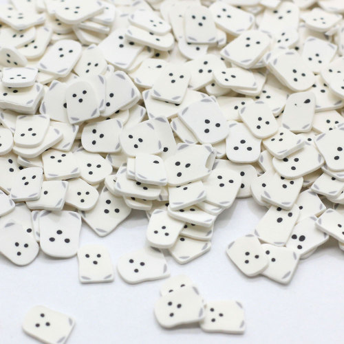 500g White Ghost Slice Polymer Clay Sprinkles For Crafts Making Halloween Nail Arts Decoration DIY Scrapbooking For Phone Decor