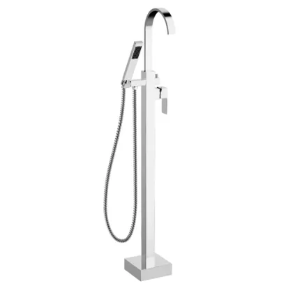 Modern Solid Brass Single Handle Tub Filler - Gold