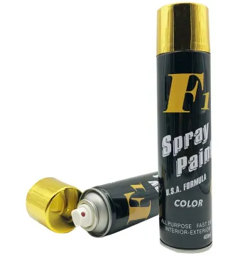 Factory F1 Bright Gold Effect Lacquer Spray Paint for Cars and Graffiti Walls