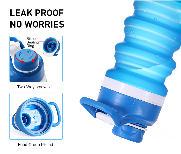 leak proof collapsible water bottle