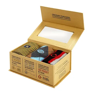 Wholesale cardboard socks packaging box with PVC window