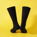 Breathable Cotton Knitted Black Business Socks